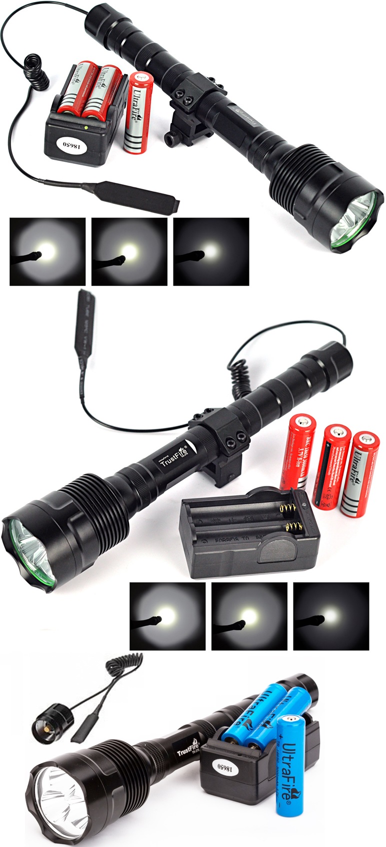 Trustfire-6000Lm-Powerful-XML-3xT6-LED-Tactical-Flashlight-18650-Lantern-5Mode-Torch-Battery-Charger-Remote-Switch